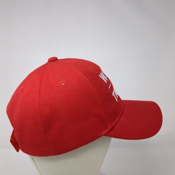 Women For Trump Strapback Hat Red One Size Adjustable Embroidered Vented Holes - Picture 4 of 8